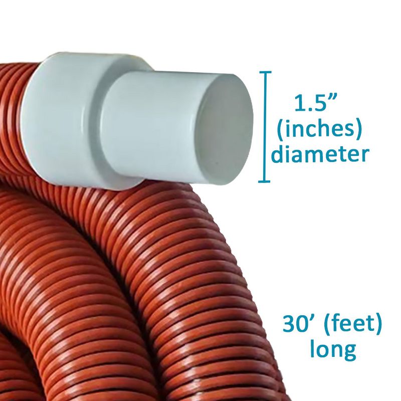 Puri Tech 1.5 Inch Diameter x 30 Feet Long Heavy Duty Commercial Grade Vacuum Hose for In-Ground Swimming Pools with UV and Chemical Protection, 2 of 7