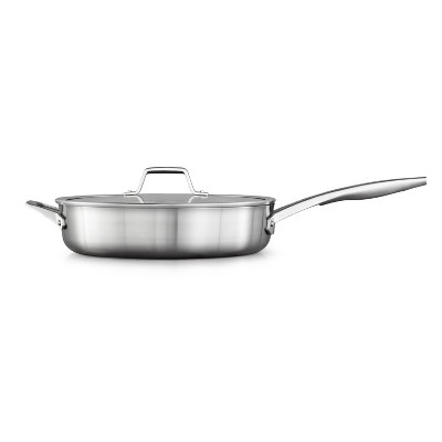 Calphalon Premier 5qt Stainless Steel Saute Pan with Cover: Large Saute Pan, Dishwasher & Oven Safe, Induction Compatible