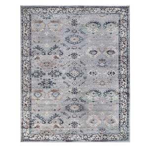 Vintage Floral Border Washable Indoor Area Rug by Blue Nile Mills - 1 of 4