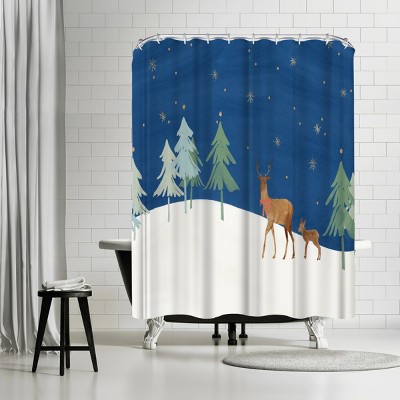 Evening At The Forest by PI Creative Holiday Collection Shower Curtain - Americanflat