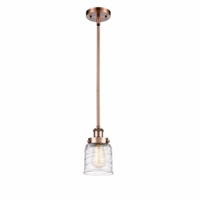 Bell - 1 Light Stem Hung Mini Pendant In Industrial Style-10 Inches Tall and 5 Inches Wide