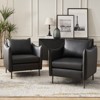 Colin Modern Anti-scratch Fabric Armchair with Black Metal Legs Set of 2 | Artful Living Design - 2 of 4