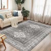 Vintage Traditional Washable Area Rug - Non-Slip Low-Pile Indoor Carpet for Bedroom, Living Room & Dining Room - 2 of 4
