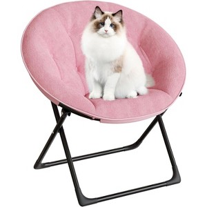 Comfy Oversized Saucer Chair - Plush Reading Lounger for Adults, Sturdy XL Frame, Foldable Accent Chair for Bedroom, Living Room & Dorm - 1 of 4