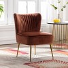 WestinTrends Phoebe Upholstered Tufted Velvet Accent Chair With Metal Leg - 2 of 4