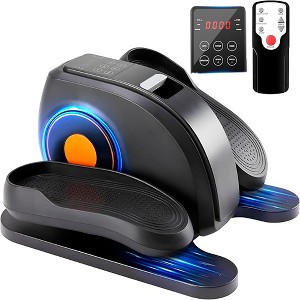 Dexmalle Under Desk Elliptical Machine Under Desk Elliptical Machine w/ LED Monitor Remote Control for Home Office Black - 1 of 4