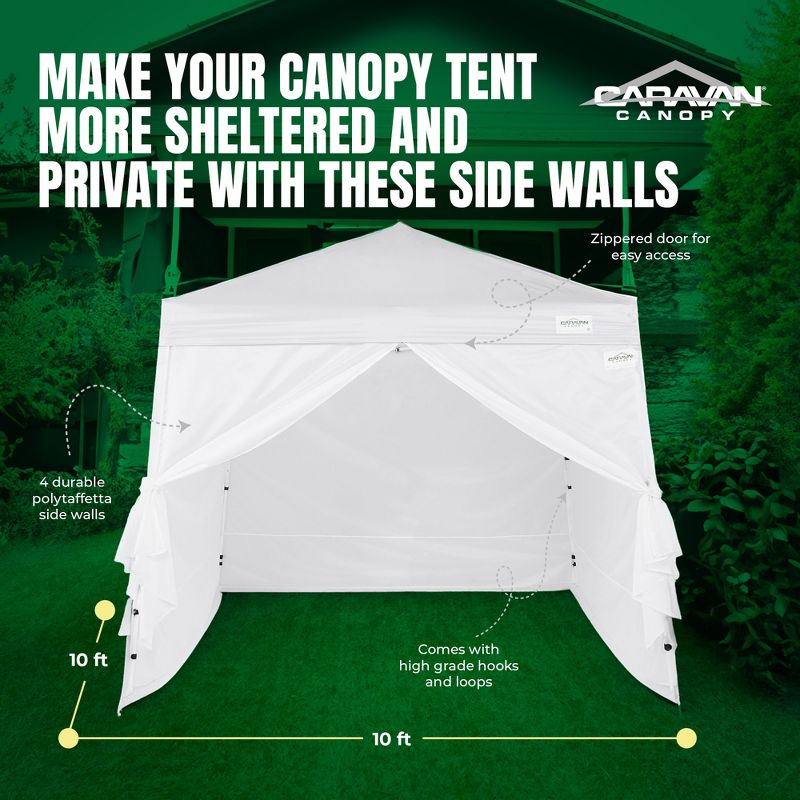Caravan Canopy V-Series 10 x 10 Foot Tent Sidewalls, White (Sidewalls Only), 3 of 7
