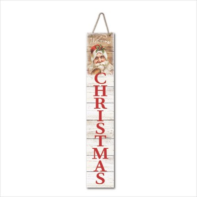 Courtside Market Welcome Santa I 7x40 Hanging Artboard with Twine