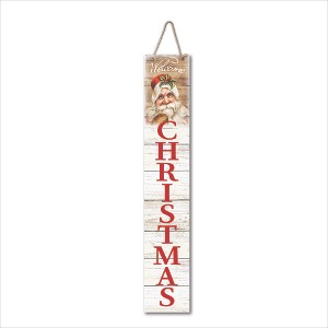 Courtside Market Welcome Santa I 7x40 Hanging Artboard with Twine - 1 of 2