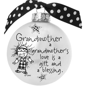Northlight Grandmother's Love Print Christmas Ball Ornament - 4" - Black and White