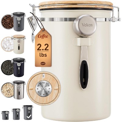 Coffee Canister 39OZ Large, Airtight Stainless Steel