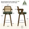 Bekrvio 26" Swivel Counter Height Bar Stools Set of 1/2/3/4,Faux Leather Upholstered Bar Chairs with Back & Arm for Kitchen Island,Black - 4 of 4
