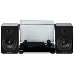 Fluance RT80 Classic High Fidelity Vinyl Turntable and Ai61 Powered 6.5" Stereo Bookshelf Speakers - Black - 1 of 4