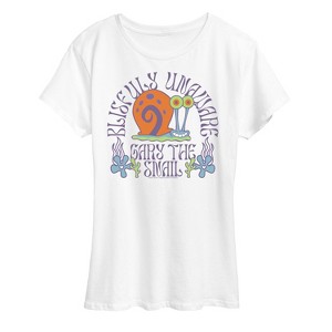 Women's - SpongeBob SquarePants - Gary Blissfully Unaware Short Sleeve Graphic T-Shirt - 1 of 4
