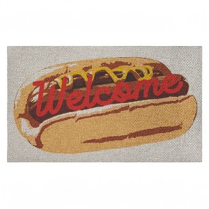 Stupell Industries Welcome Hotdog Pop Style Printed Outdoor Imitation Sisal Door Mat, design by Lil' Rue - 1 of 4