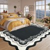 Garvee Scalloped Edge Area Rug Floral Bordered Rug Indoor Non Slip Low Pile Soft Carpet Soft Foldable Accent Rug - 2 of 4