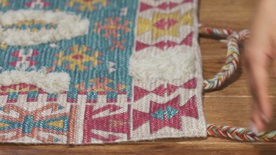 Saffron 5' x 8' Rust Wool Rectangular Area Rug