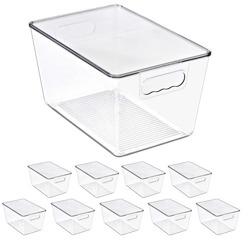 Sorbus 10 Pack Large Clear Stackable Storage Containers with Lids for Kitchen, Pantry,Cabinet Organization