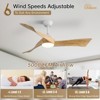 52 inch Solid Wood Ceiling Fan with Lights and Remote Low Profile Outdoor Indoor Modern 3 Blade Ceiling Fan for Living Room Bedroom Farmhouse Patio - 2 of 4