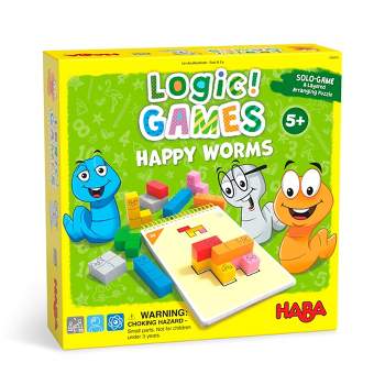 HABA Logic! Games:Happy Worms - Solo Brain Teaser Puzzling Game
