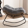Kumasinova Ultra Plush Chenille Upholstered Rocking Chair,Versatile Accent Glider&Patio Egg Chair for Living Room,Porch,350lbs Max - 4 of 4