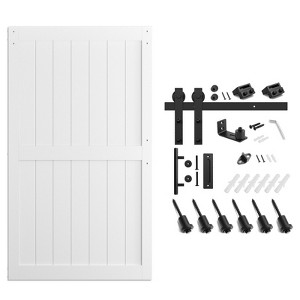 SMARTSTANDARD 84 in. Height White MDF Solid Core Interior Sliding Barn Door with Hardware Kit - 1 of 1