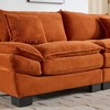 Akoasm Comfortable Velvet Double Sofa Bed with Pillows for Bedroom & Living Room-Orange - 3 of 4