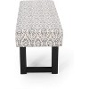 KWPZQEB 48.25" Boho Bench, Fabric Bench with Black Print, Wood Furniture, End of Bed Bench, Entryway Footrest for Hallway, Closet, White+Black - 4 of 4