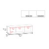 Vynxaria 47" Wide One-Door Wall Cabinet with Three Shelves and Pull-Up Door, White and Natural Oak - 3 of 4