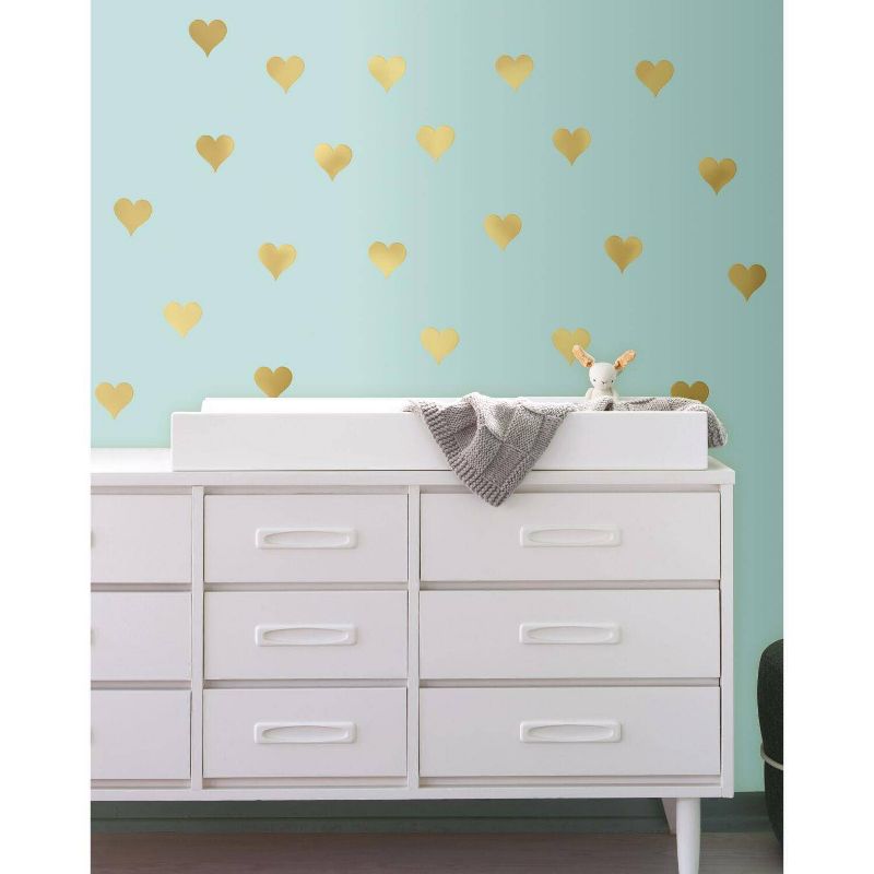 Heart Peel and Stick Wall Decal Gold - RoomMates, 4 of 6