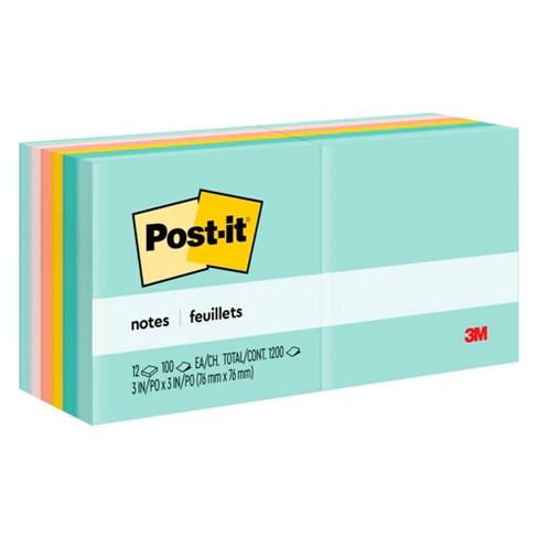 Sticky Notes 3x3 Self-Stick Notes Pads with 6 Bright Colors, Easy to Post  for Office, Shool, Home, 6 Pads/Pack, 100 Sheets/Pad(Standard)