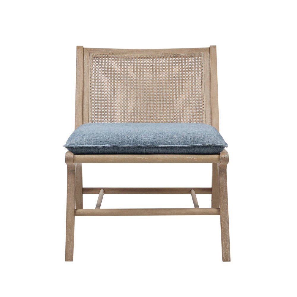 Photos - Chair Melbourne Accent  Light Blue/Natural - Ink+Ivy