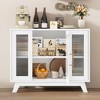 Buffet Storage Cabinet with Fluted Glass Door, 36" Modern Sideboard Cabinet with 2-Tier Storage - 3 of 4