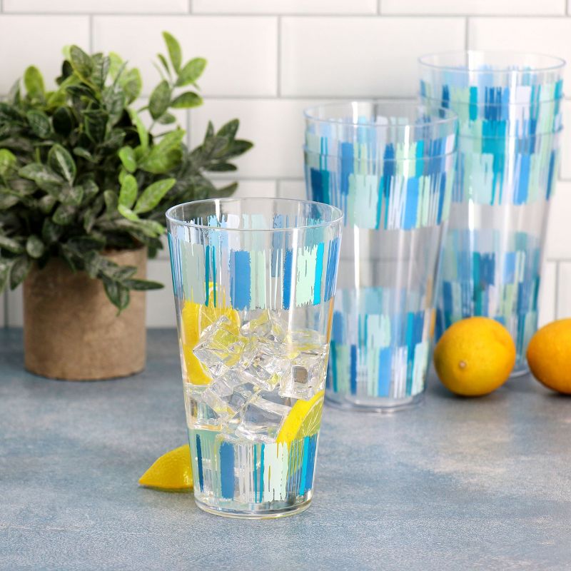 Gibson Home Tropical Sway Orleans 6 Piece 19 Ounce Plastic Tumbler Set in Blue, 5 of 6