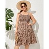 Plus Size Summer Dresses Women  Smocked Flowy Ruffle A Line Maxi Dress - 3 of 4