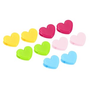 Unique Bargains Multifunctional Coffee Picture Paper Heart Snacks Bag Clips - 1 of 4