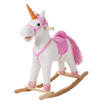 Toy Time Kids' Rocking Unicorn Ride-On Horse Toy - Pink/White