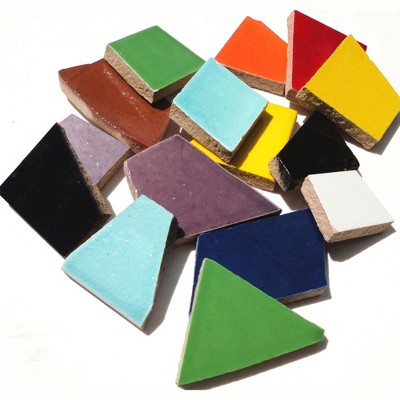 Mosaic Mercantile Crafters Cut Ceramic Mosaic Tile, Assorted Colors, 3 Pounds