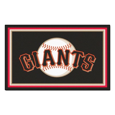 MLB San Francisco Giants 4'x6' Plush Area Rug - Black