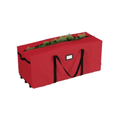 Hastings Home Rolling Christmas Tree Storage Bag - Red