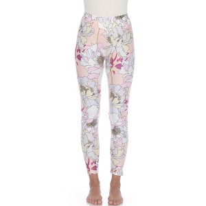 Women's Super Soft Tropical Printed Leggings - White Mark - 1 of 4