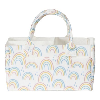Image of Sammy & Lou Felt Baby Nursery Diaper Storage Caddy - Rainbow