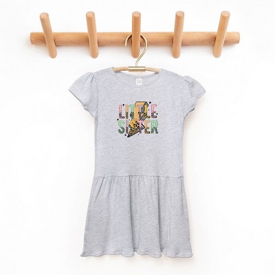 The Juniper Shop Little Sister Lightning Bolt Toddler Graphic Dress