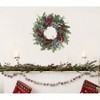 20 Inch Green Faux Pine Wreath with Red Berry Mixed with Norfolk Cypress Cedar Lamb Ear Xmas Winter Wreaths for Front Door - 3 of 4
