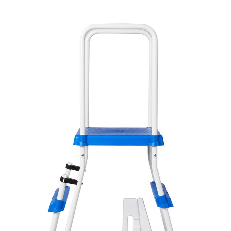Swimline 5-Step A-Frame Above Ground Entry/Exit Pool Ladder with Handrails and Safety Barrier for 48" to 52" Tall Pool Height, 5 of 7