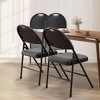 Nasitip Folding Chairs, Linen Padded Foldable Chair Set, Heavy Duty Metal Folding Chair with Soft Cushion and Back - 2 of 4