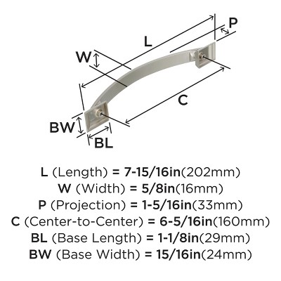 Satin Nickel 6-5/16" Brushed Cabinet Drawer Pull
