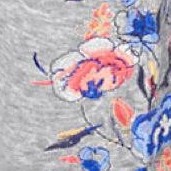 heather grey floral embroidery