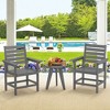 Arceso 18 Inch Outdoor Dining Chair Set of 2, HDPE Weather Patio Dining Chairs, Heavy Duty Outdoor Chairs with Armrest - 3 of 4
