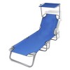 vidaXL Sun Lounger Blue Steel Standard Foldable Folding Sun Lounger - 2 of 4